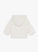 Veste de naissance à capuche en tubique écrue FOLMER / 23E0CM61VESA011