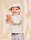 Cardigan en molleton beige chiné à capuche et à broderies animaux fantaisie FAORIS / 23E1BGO1CARA011