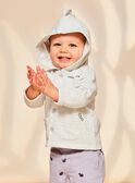 Cardigan en molleton beige chiné à capuche et à broderies animaux fantaisie FAORIS / 23E1BGO1CARA011