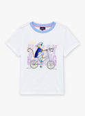 T-shirt blanc et bleu à manches courtes LABAGE / 24H3PGI3TMC000