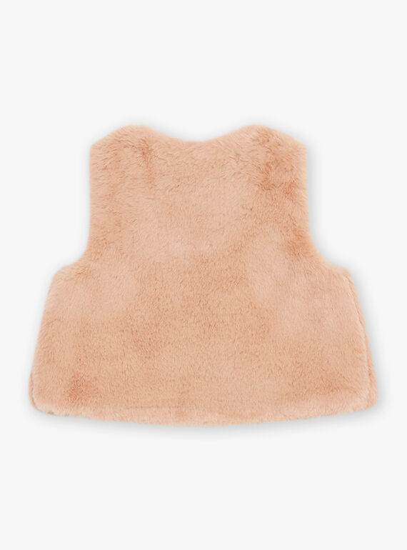 Gilet sans manches en fourrure synthétique beige DAROMANE / 22H1BFY1CSMI820