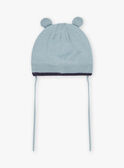 Bonnet vert d'eau en tricot avec découpe oreilles 3D FILUCAS / 23E4BG51BON614