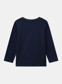 T-shirt bleu foncé imprimé chien Garçon NUPREMAGE / 25H3PGQ1TML070