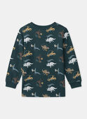 Pyjama vert foncé imprimé dinosaures Garçon NUIAVIAGE / 25H5PGB1PYJ001