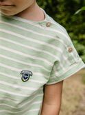 T-shirt vert à rayures écrues FUCLASSAGE / 23E3PGN2TMCG624