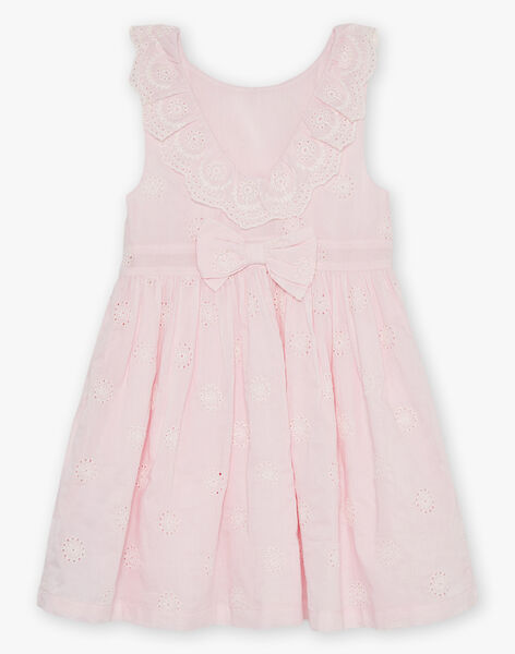 Robe rose à broderies fleuries FREROSETTE / 23E2PFI2ROBD320