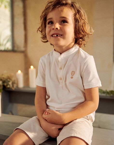 Polo blanc avec montgolfière FREMALAGE / 23E3PGI1POL000
