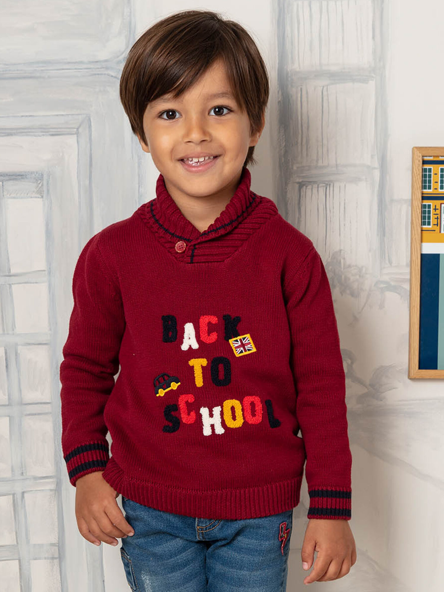 Pull manches longues rouge enfant gar on Gar on Sergent Major