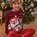 Ensemble pyjama en velours à rayures et motif ours de Noël enfant garçon