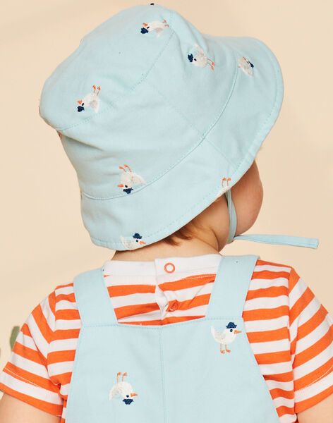 Bob bleu ciel en twill à imprimé oiseau FAYKAR / 23E4BGR1CHA020