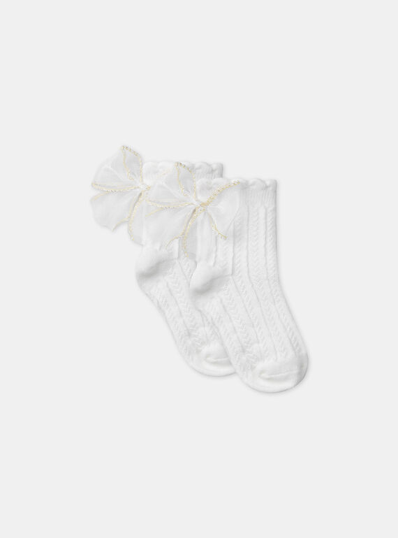 Chaussettes écrues avec noeud en tulle  MRECHOETTE / 25E4PFL1SOB001