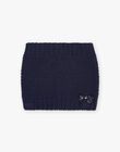 Snood marine nud popeline imprimé fleurs DRAVIETTE / 22H4PFG1SNO070