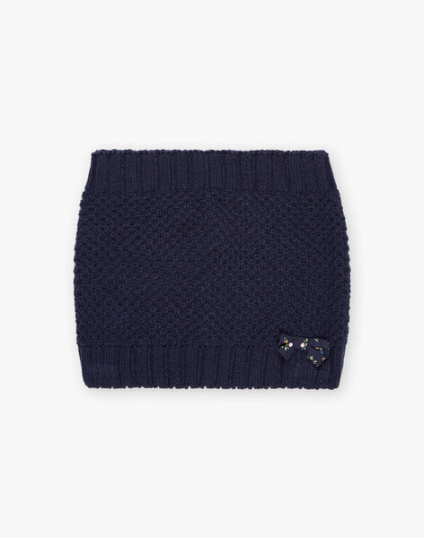 Snood marine nud popeline imprimé fleurs DRAVIETTE / 22H4PFG1SNO070