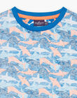 T-shirt bleu à imprimé requins FLYCHOAGE / 23E3PGR2TMCC226