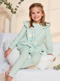 Pyjama en coton vert pâle avec danceuses et cygnes FLONETTE / 23E5PF21CHN614