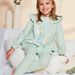 Pyjama en coton vert pâle avec danceuses et cygnes