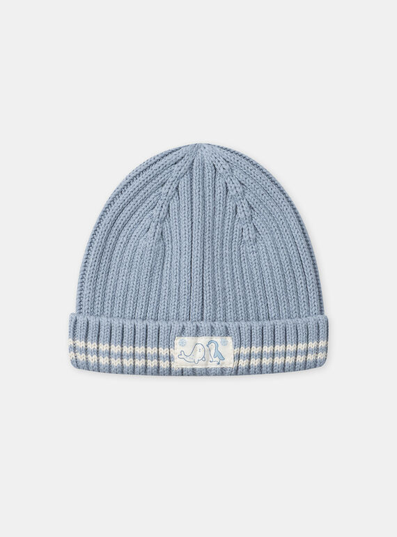 Bonnet en maille bleu Garçon NINASH / 25H4BGE4BON205