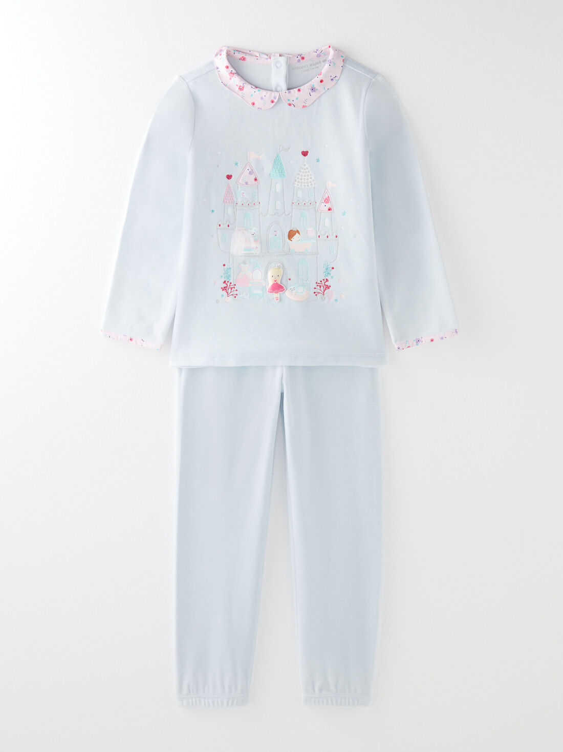 Pyjama en velours ciel petite fille : Pyjama enfant | SergentMajor