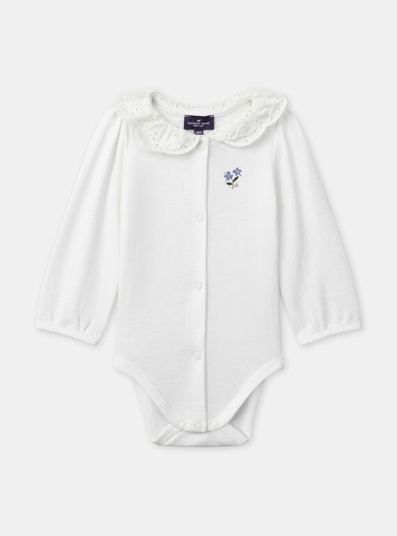 Body blanc à manches longues Bébé Fille NAJEANNE / 25H1BFQ1BOD009