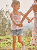 Débardeur à smock écru à imprimé fleuri FLEDEBETTE / 23E2PFS1DEB001