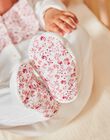 Grenouillère blanche et rose en velours dévoré DEDORA / 22H5BFW2GRE001