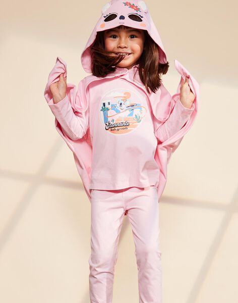 Pyjama deux pièces rose pâle en coton avec cape tête de koala FLOPOETTE 2 / 23E5PF42PYT030