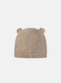 Bonnet en maille marron visage ours Bébé Garçon NINOA / 25H4BGE3BON009