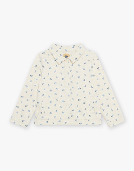 Veste en jean vanille à fleurs FAVETETTE / 23E2PF81VES632
