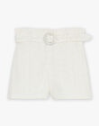 Short écru à broderies fantaisie FRESHOETTE / 23E2PFI1SHO005