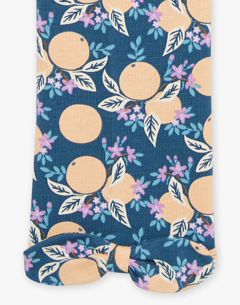Legging bleu-vert à oranges et fleurs FLALEGETTE 2 / 23E2PFO2LG608