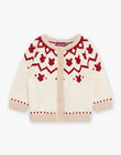 Gilet en tricot rouge et beige DAPIERRE / 22H1BGX1GILF512