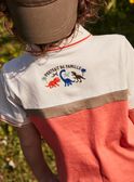 Polo écru et corail enfant garçon CUWIAGE / 22E3PGP1POL001