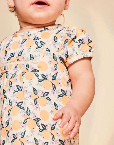 Blouse vanille en satin à fruits FAPENNY / 23E1BFO1CHE114