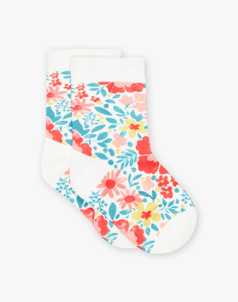Chaussettes écrues à fleurs FECHOETTE / 23E4PFB1SOQ001