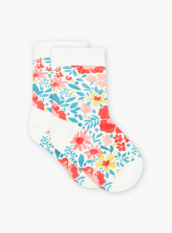Chaussettes écrues à fleurs FECHOETTE / 23E4PFB1SOQ001