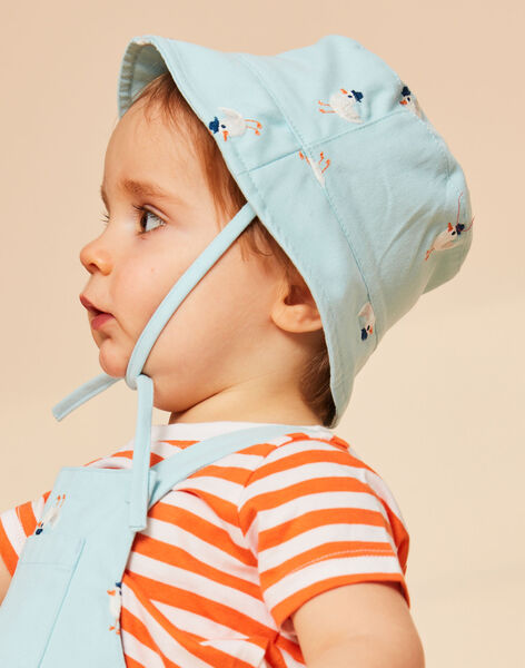 Bob bleu ciel en twill à imprimé oiseau FAYKAR / 23E4BGR1CHA020