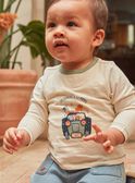 Body-T-shirt vanille à manches longues à motif tracteur et animaux GABORICE / 23H1BG71BOD114