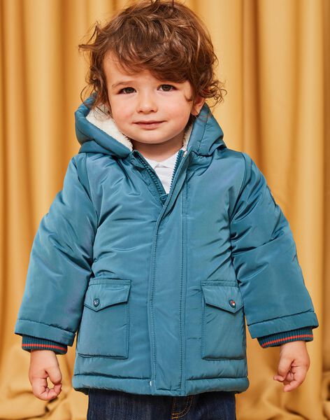 Parka bleu canard à capuche DIROMEO / 22H1BGN1PAR714
