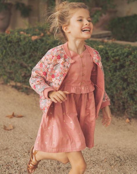Bomber rose pâle à fleurs FITEDETTE / 23E2PFD1CARD318