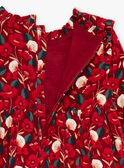 Robe rouge à imprimé fleuri en velours GLEDRETTE / 23H2PFQ2ROBF506