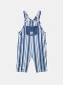 Salopette longue bleu et blanc en denim à imprimé à rayures LADEREK / 24H1BGJ1SALP274