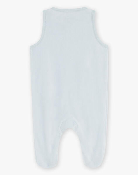 Ensemble grenouillère bleu ciel et gilet écru FORLAN / 23E0NG62ENS614