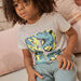 T-shirt gris cendré motif dinosaure fantaisie enfant garçon
