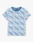 T-shirt bleu à imprimé requins FLYCHOAGE / 23E3PGR2TMCC226