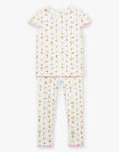 Pyjama écru à imprimé fleurs et renards FLOROETTE / 23E5PF34PYJ001