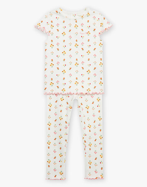 Pyjama écru à imprimé fleurs et renards FLOROETTE / 23E5PF34PYJ001