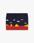 Snood bleu marine en tricot thème paysage FRALOSAGE / 23E4PG51SNO713