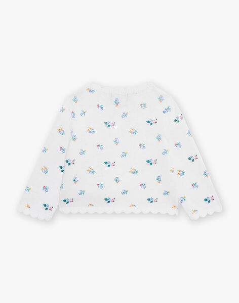 Gilet en tricot écru à imprimé fleuri FASABRINA / 23E1BFS1CAR001