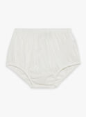 Robe et culotte écrues en popeline tramée FAURSULINE / 23E1BFP1ROB001