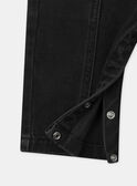 Salopette en jean noir à broderie raton laveur Bébé Garçon NAILYES / 25H1BGP5SALK004